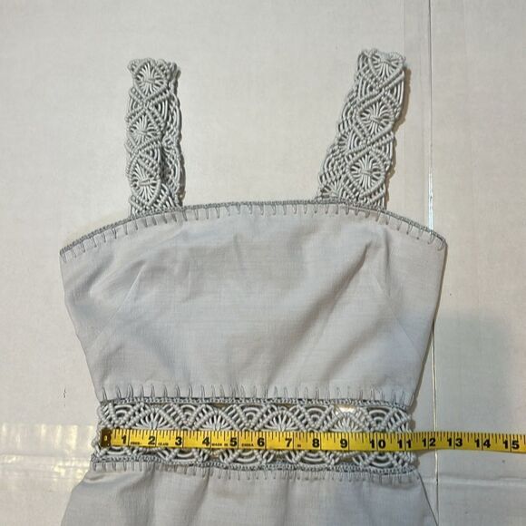 NEW Jonathan Simkhai flora Macrame strap mini dress in breeze color size o - Picture 12 of 12